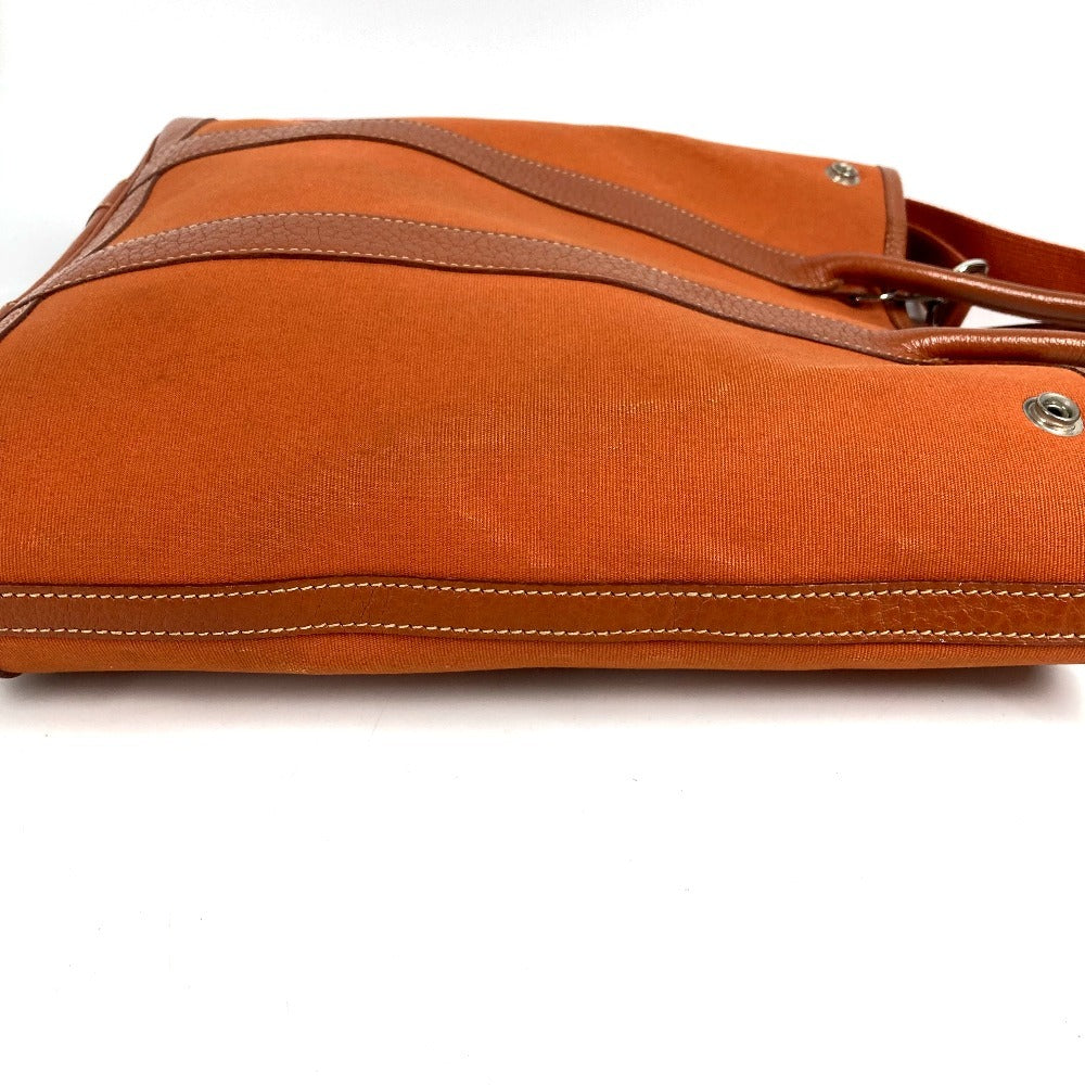 HERMES Garden File PM Vertical Tote Bag, Handbag, 2-Way Bag, Shoulder Bag, Leather/Canvas, Women's, Orange