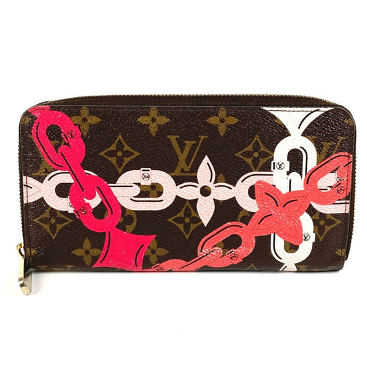 LOUIS VUITTON M41905 モノグラムベイ チェーンプリント ジッピー・ウォレット ロングウォレット ラウンドファスナー 財布 長財布 モノグラムキャンバス レディース ブラウン