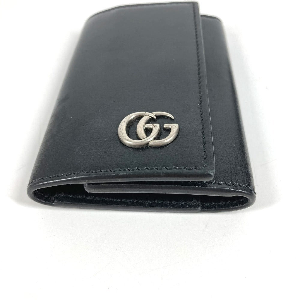 GUCCI 435305 GGマーモント GG ロゴ 6P キーリング 6ポイント 鍵 キーケース レザー ユニセックス ブラック