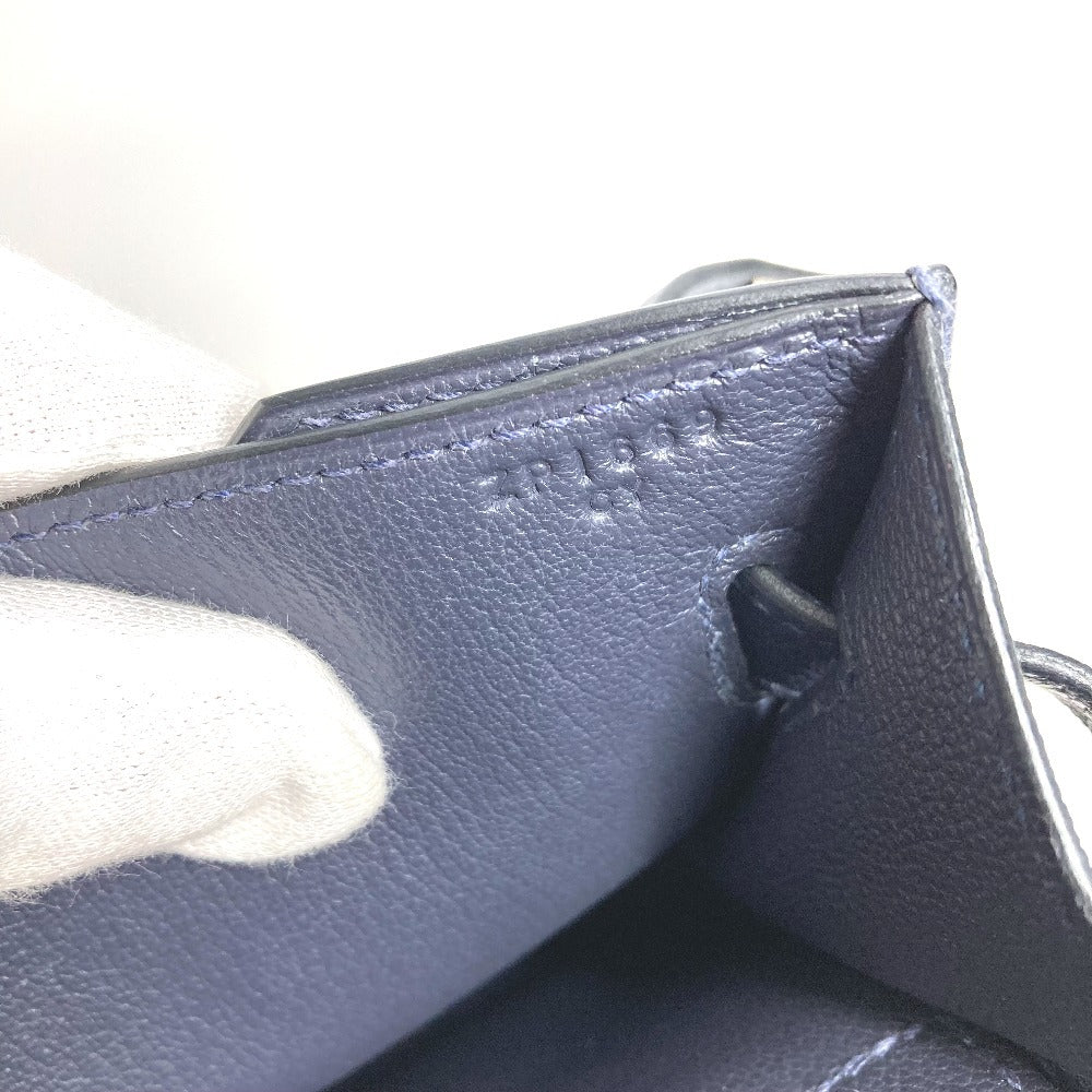 HERMES Kelly Depeche 25 Second Bag Pouch Bag Flap Clutch Bag Togo Unisex Navy