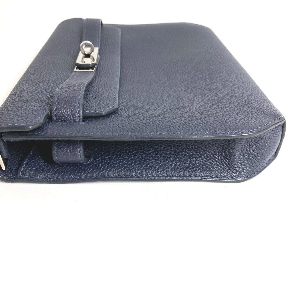 HERMES Kelly Depeche 25 Second Bag Pouch Bag Flap Clutch Bag Togo Unisex Navy