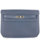HERMES Kelly Depeche 25 Second Bag Pouch Bag Flap Clutch Bag Togo Unisex Navy