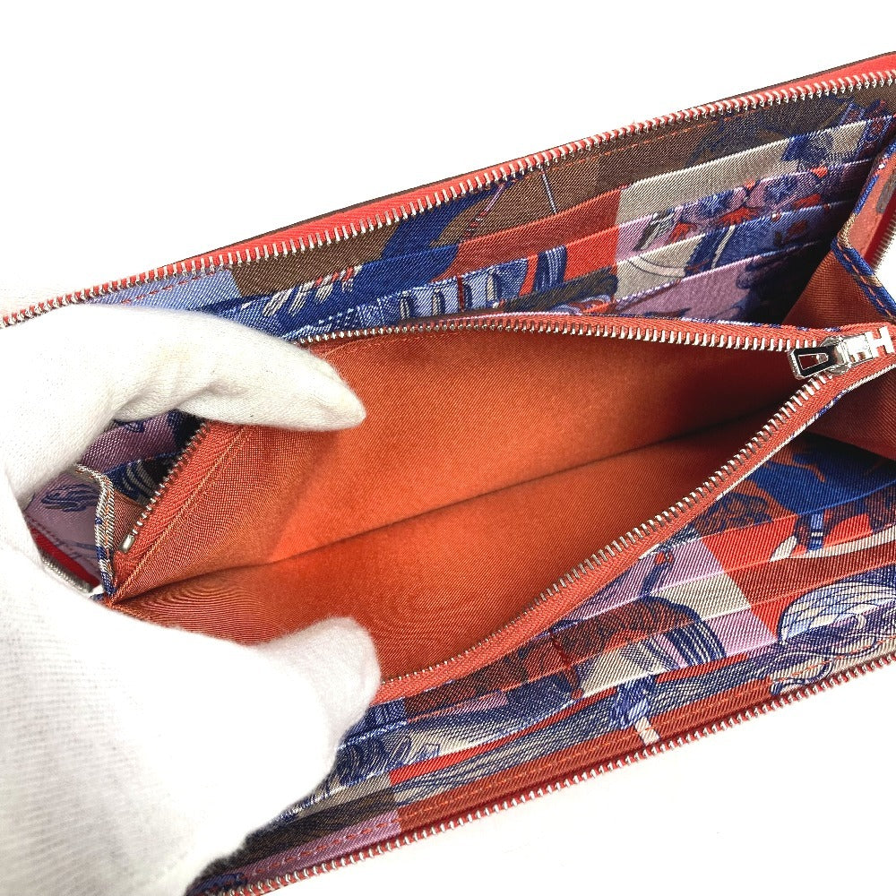 HERMES Azap Long Silk-in Wallet, Long Wallet with Round Zipper, Epson Women's Capucines, Orange