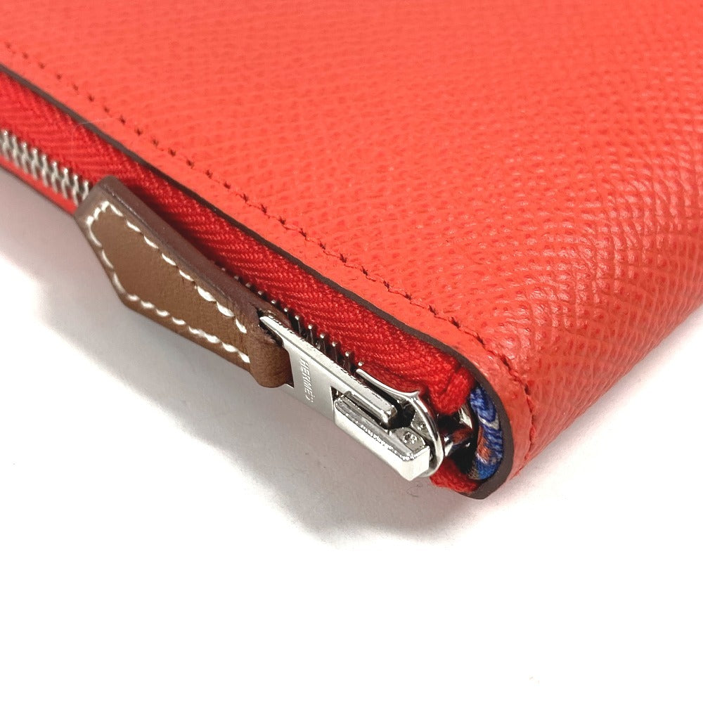HERMES Azap Long Silk-in Wallet, Long Wallet with Round Zipper, Epson Women's Capucines, Orange