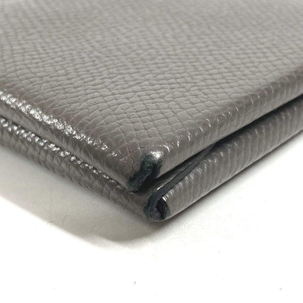 HERMES 名刺入れ パスケース カルヴィデュオ カルヴィ デュオ カードケース 小銭入れ コインケース 2つ折り財布 シェーブル ユニセックス エタン グレー
