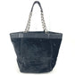 CHANEL CC Coco Mark Logo Tote Bag, Chain Bag, Shoulder Bag, Porcelain Leather, Women's, Black
