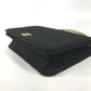 Vintage CHANEL CC Coco Mark Logo Quilted Matelasse Chain Bag, Cotton Flap Shoulder Bag, Women's, Black