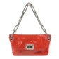 CHANEL CC Coco Mark Logo 2.55 Hardware Logo Shoulder Bag Double Chain Flap Shoulder Bag Patent Leather Women's Red and Orange
