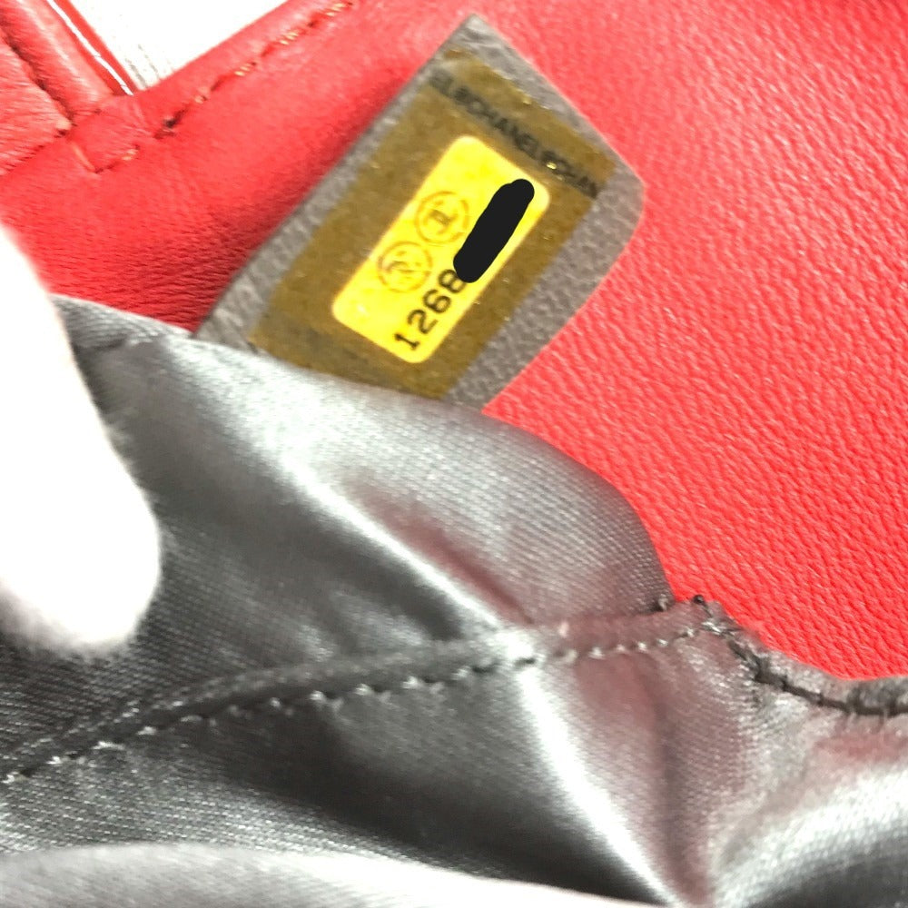 CHANEL CC Coco Mark Logo 2.55 Hardware Logo Shoulder Bag Double Chain Flap Shoulder Bag Patent Leather Women's Red and Orange