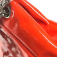 CHANEL CC Coco Mark Logo 2.55 Hardware Logo Shoulder Bag Double Chain Flap Shoulder Bag Patent Leather Women's Red and Orange