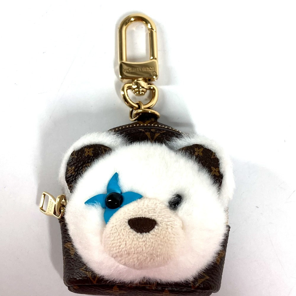 LOUIS VUITTON M02128 Monogram Fur Bag Charm Adorable Bear Bag Charm Bear Backpack Pouch Keychain Monogram Canvas Unisex Brown