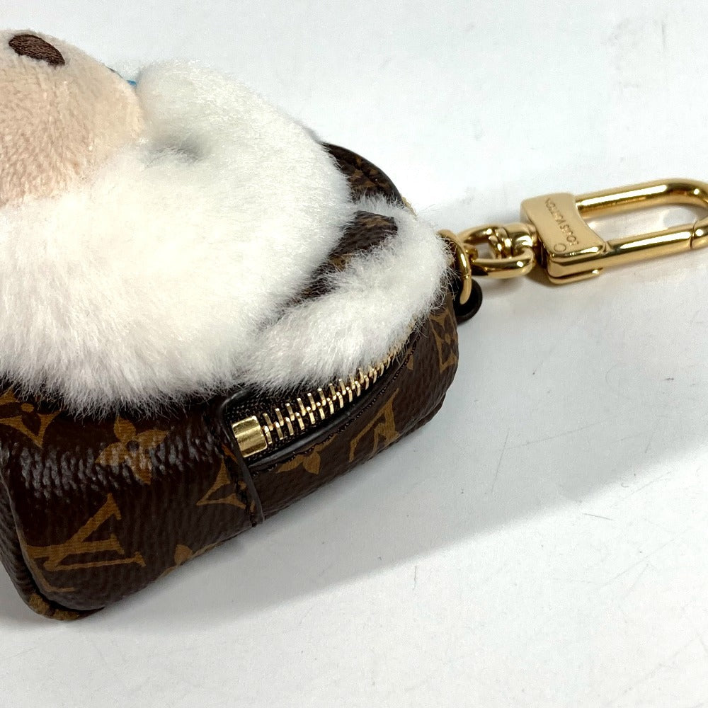LOUIS VUITTON M02128 Monogram Fur Bag Charm Adorable Bear Bag Charm Bear Backpack Pouch Keychain Monogram Canvas Unisex Brown