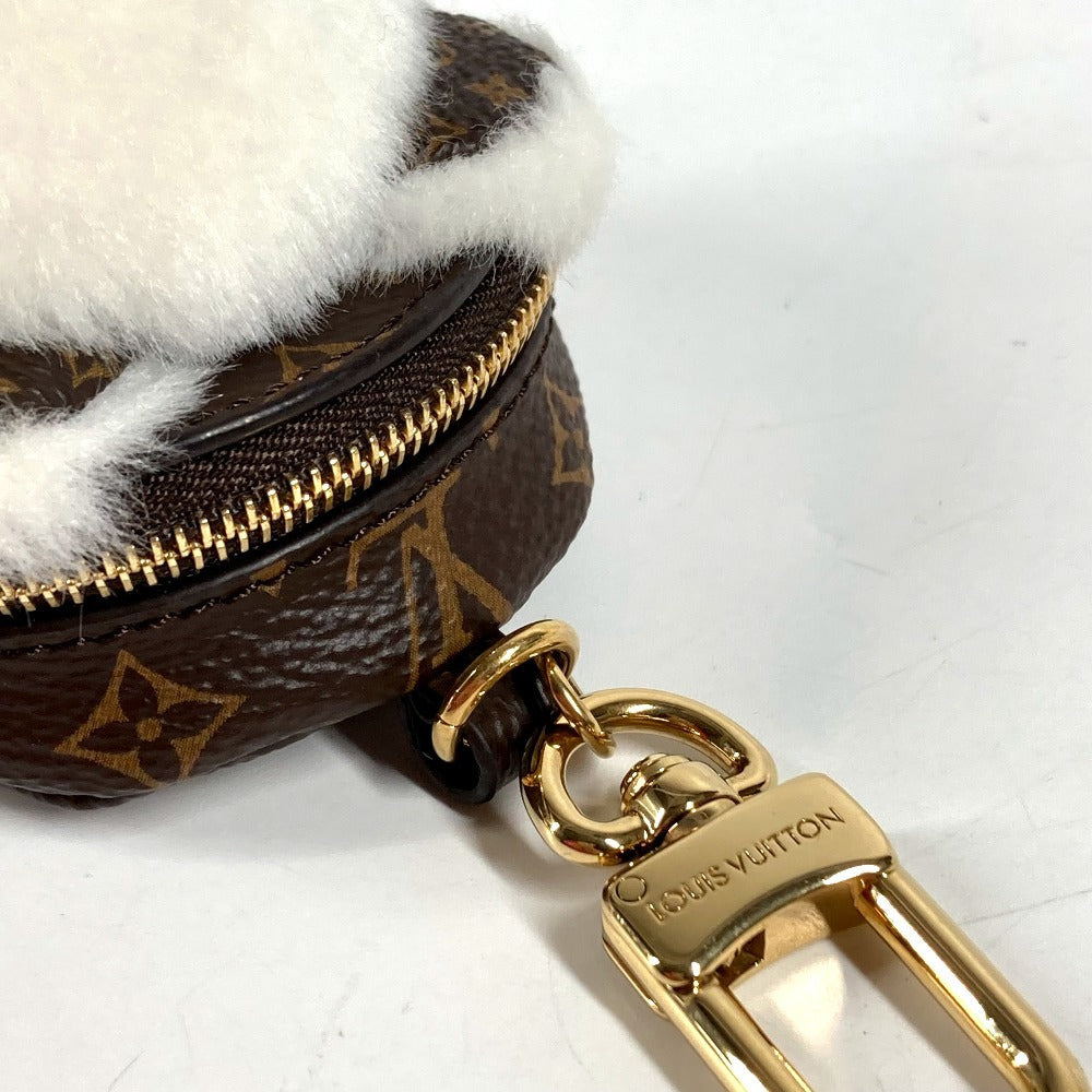 LOUIS VUITTON M02128 Monogram Fur Bag Charm Adorable Bear Bag Charm Bear Backpack Pouch Keychain Monogram Canvas Unisex Brown