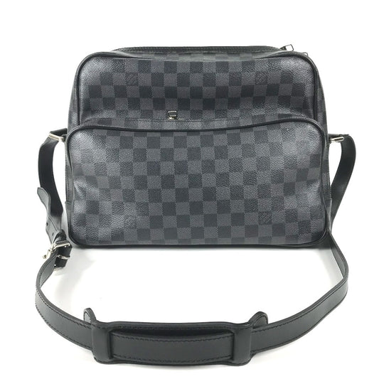 LOUIS VUITTON N45252 Damier Graphite Io Shoulder Bag, Unisex, Damier Graphite Canvas, Black