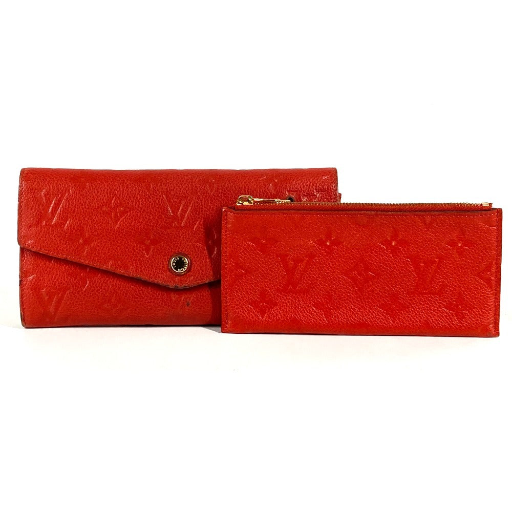 LOUIS VUITTON M60302 Monogram Empreinte Portefeuille Curieuse Bi-fold Flap Long Wallet with Coin Case, Monogram Empreinte Leather, Unisex, Orian Red