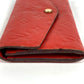 LOUIS VUITTON M60302 Monogram Empreinte Portefeuille Curieuse Bi-fold Flap Long Wallet with Coin Case, Monogram Empreinte Leather, Unisex, Orian Red