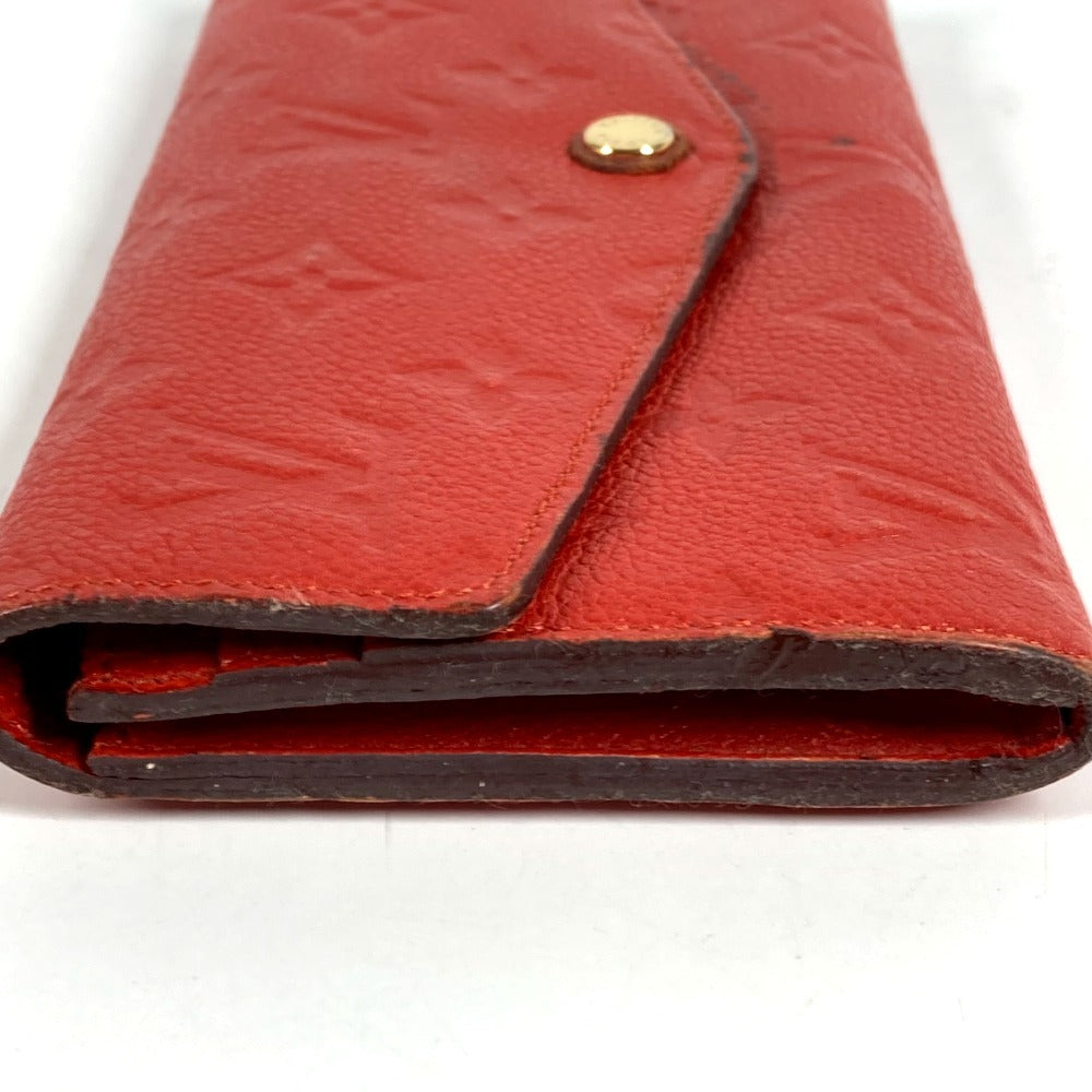 LOUIS VUITTON M60302 Monogram Empreinte Portefeuille Curieuse Bi-fold Flap Long Wallet with Coin Case, Monogram Empreinte Leather, Unisex, Orian Red