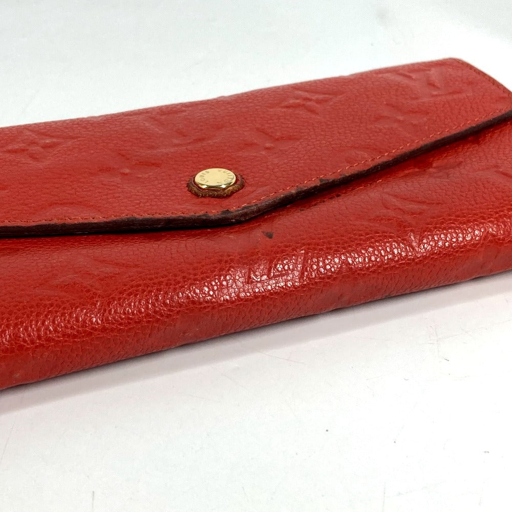 LOUIS VUITTON M60302 Monogram Empreinte Portefeuille Curieuse Bi-fold Flap Long Wallet with Coin Case, Monogram Empreinte Leather, Unisex, Orian Red