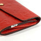 LOUIS VUITTON M60302 Monogram Empreinte Portefeuille Curieuse Bi-fold Flap Long Wallet with Coin Case, Monogram Empreinte Leather, Unisex, Orian Red