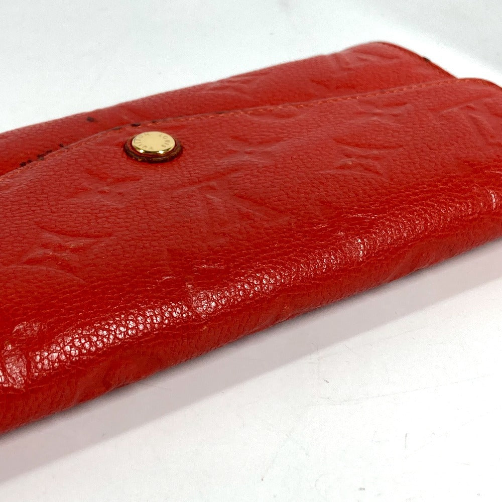 LOUIS VUITTON M60302 Monogram Empreinte Portefeuille Curieuse Bi-fold Flap Long Wallet with Coin Case, Monogram Empreinte Leather, Unisex, Orian Red
