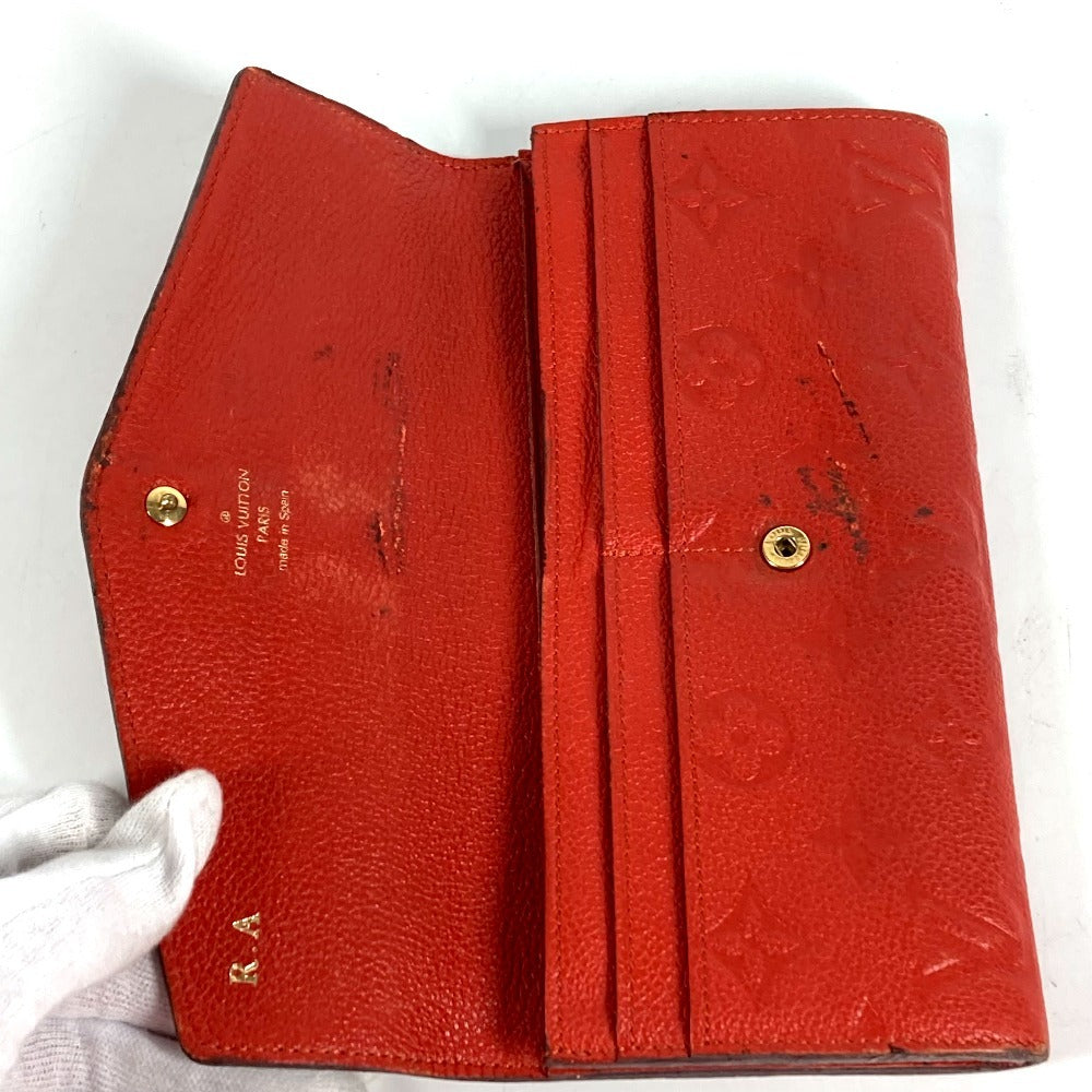 LOUIS VUITTON M60302 Monogram Empreinte Portefeuille Curieuse Bi-fold Flap Long Wallet with Coin Case, Monogram Empreinte Leather, Unisex, Orian Red