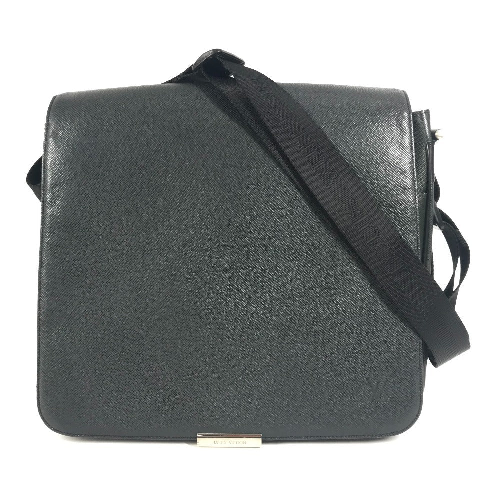 LOUIS VUITTON M30142 Taiga Victor Bag, Crossbody Messenger Bag, Flap Shoulder Bag, Taiga Leather, Unisex, Black