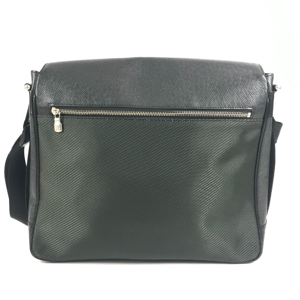 LOUIS VUITTON M30142 Taiga Victor Bag, Crossbody Messenger Bag, Flap Shoulder Bag, Taiga Leather, Unisex, Black