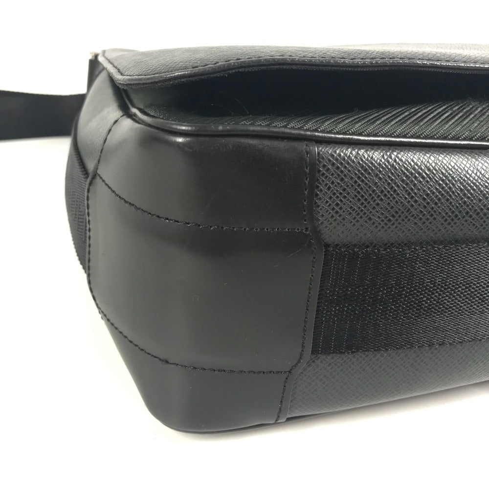 LOUIS VUITTON M30142 Taiga Victor Bag, Crossbody Messenger Bag, Flap Shoulder Bag, Taiga Leather, Unisex, Black