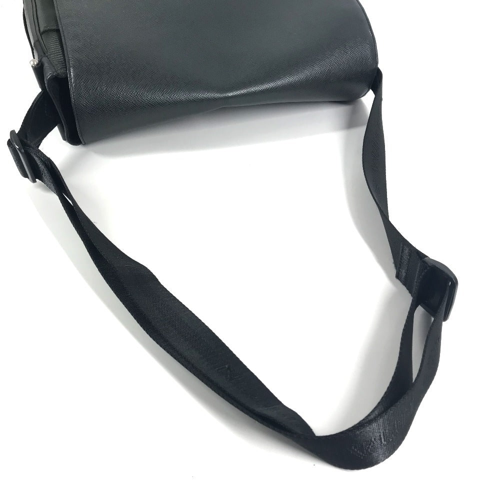 LOUIS VUITTON M30142 Taiga Victor Bag, Crossbody Messenger Bag, Flap Shoulder Bag, Taiga Leather, Unisex, Black
