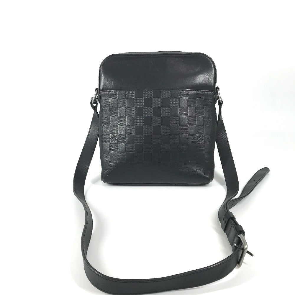LOUIS VUITTON N23355 Damier Infini Pochette District Bag, Crossbody Pochette Shoulder Bag, Damier Infini Leather, Unisex, Onyx, Black