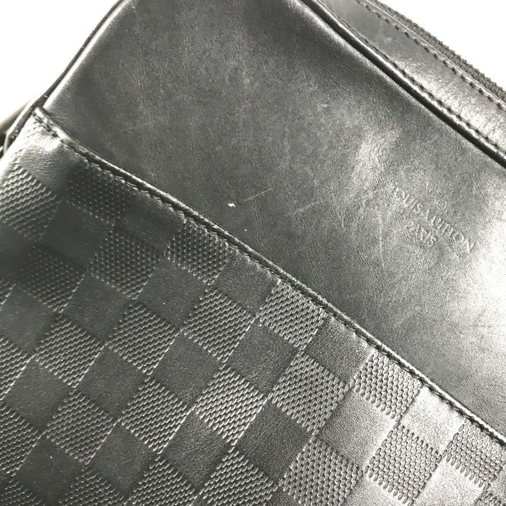 LOUIS VUITTON N23355 Damier Infini Pochette District Bag, Crossbody Pochette Shoulder Bag, Damier Infini Leather, Unisex, Onyx, Black