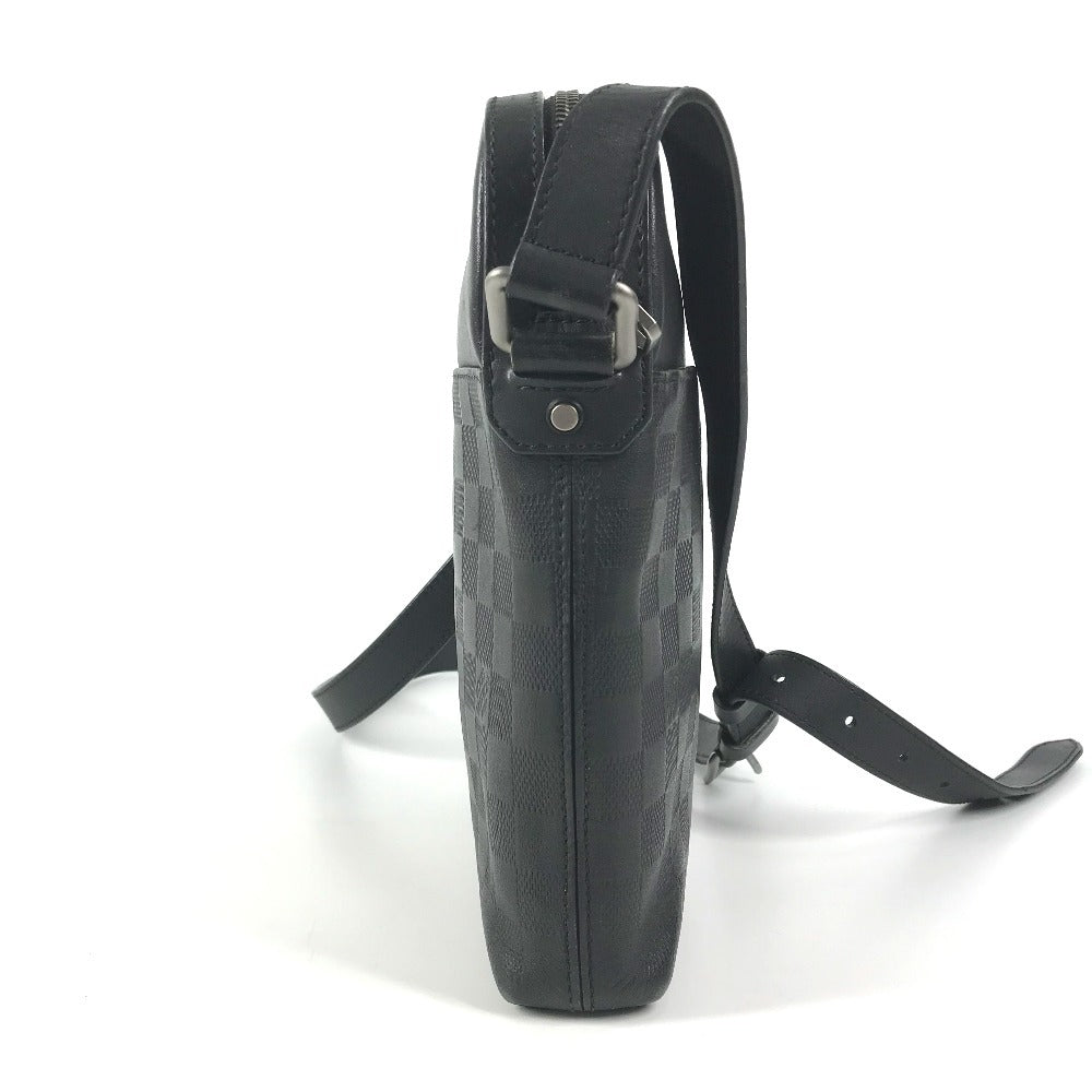 LOUIS VUITTON N23355 Damier Infini Pochette District Bag, Crossbody Pochette Shoulder Bag, Damier Infini Leather, Unisex, Onyx, Black