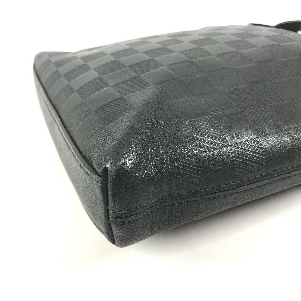LOUIS VUITTON N23355 Damier Infini Pochette District Bag, Crossbody Pochette Shoulder Bag, Damier Infini Leather, Unisex, Onyx, Black