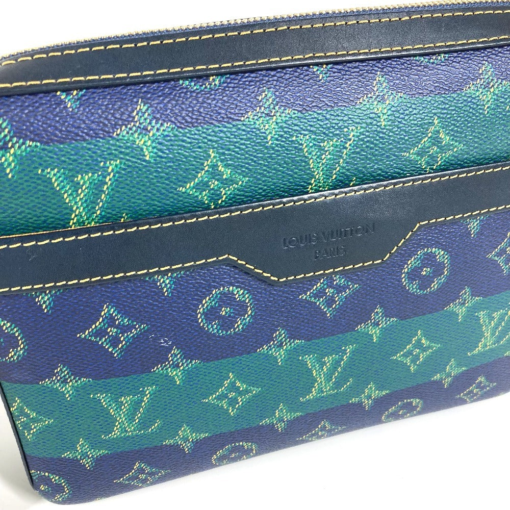 LOUIS VUITTON M26026 2025LV FALL モノグラム･ヘリテージ トリオ･メッセンジャー 大・小ポーチのみ ポーチ クラッチバッグ コインケース 財布 セカンドバッグ ユニセックス ブルーストライプ グリーン