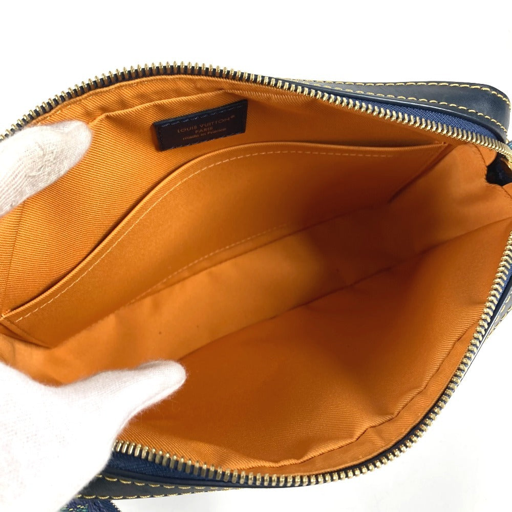 LOUIS VUITTON M26026 2025LV FALL モノグラム･ヘリテージ トリオ･メッセンジャー 大・小ポーチのみ ポーチ クラッチバッグ コインケース 財布 セカンドバッグ ユニセックス ブルーストライプ グリーン