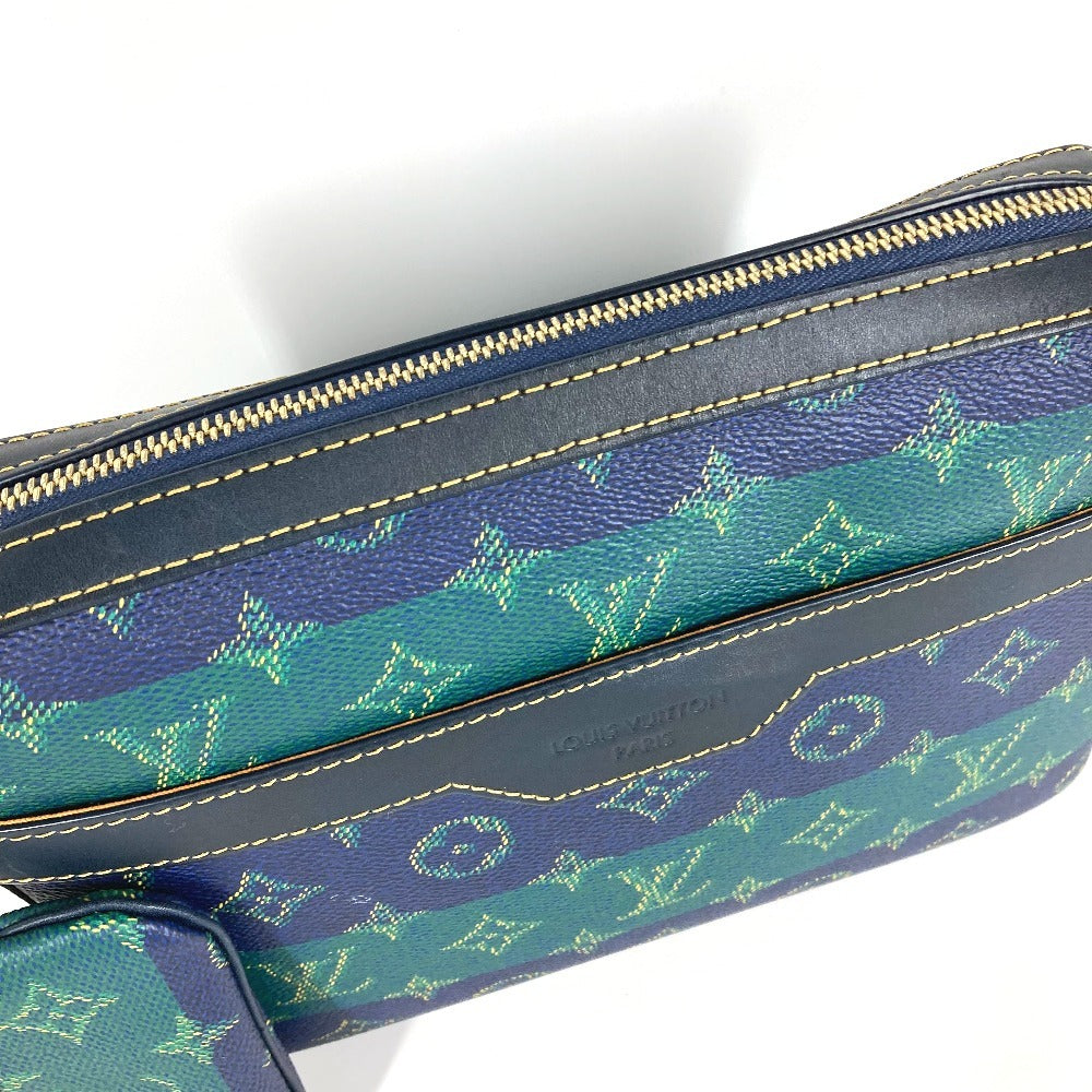 LOUIS VUITTON M26026 2025LV FALL モノグラム･ヘリテージ トリオ･メッセンジャー 大・小ポーチのみ ポーチ クラッチバッグ コインケース 財布 セカンドバッグ ユニセックス ブルーストライプ グリーン