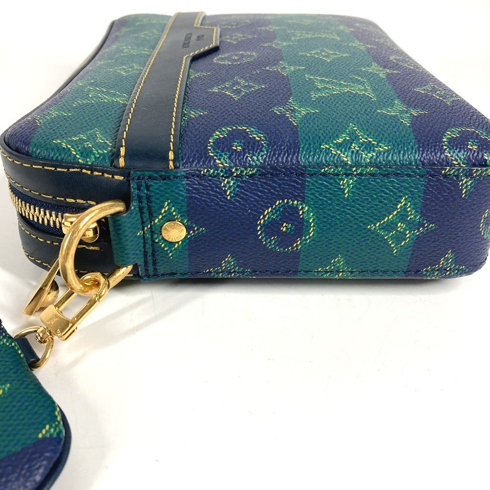 LOUIS VUITTON M26026 2025LV FALL モノグラム･ヘリテージ トリオ･メッセンジャー 大・小ポーチのみ ポーチ クラッチバッグ コインケース 財布 セカンドバッグ ユニセックス ブルーストライプ グリーン