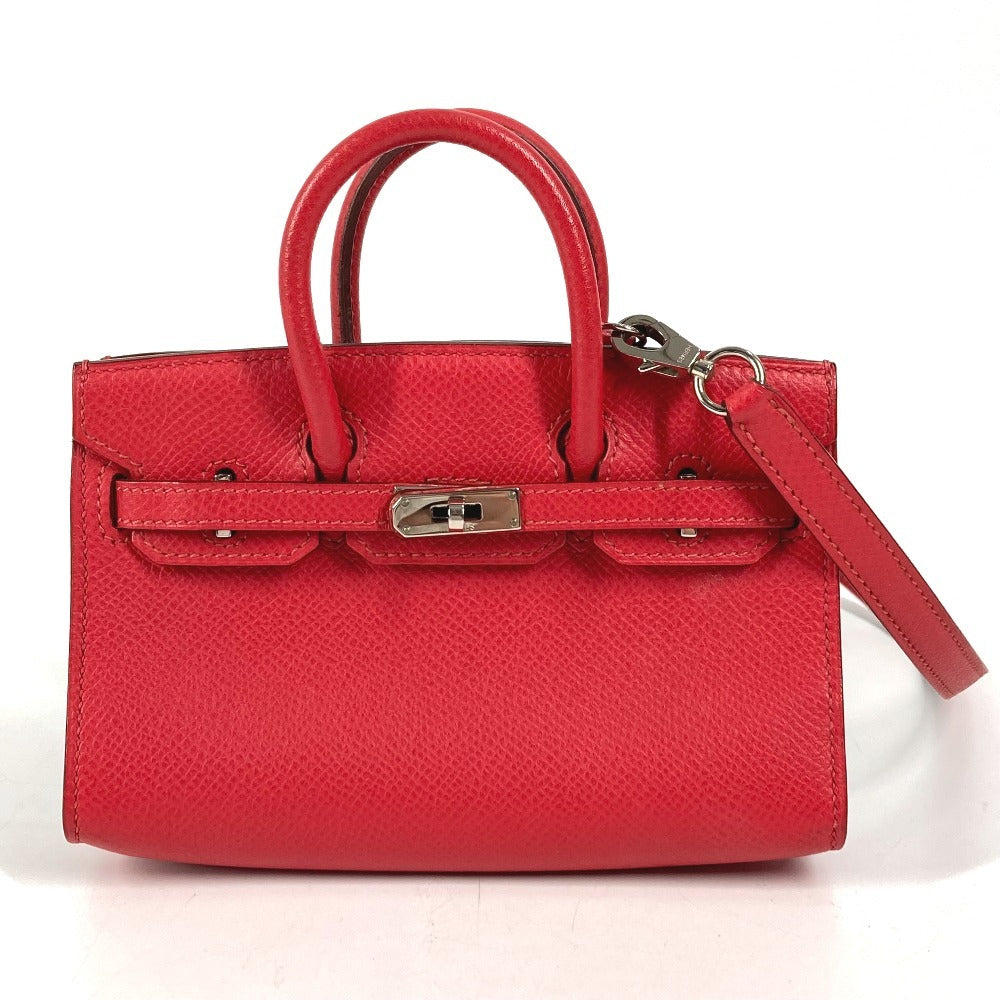 HERMES Tiny Birkin 2-Way Bag Shoulder Bag/Handbag Leather Women's Red