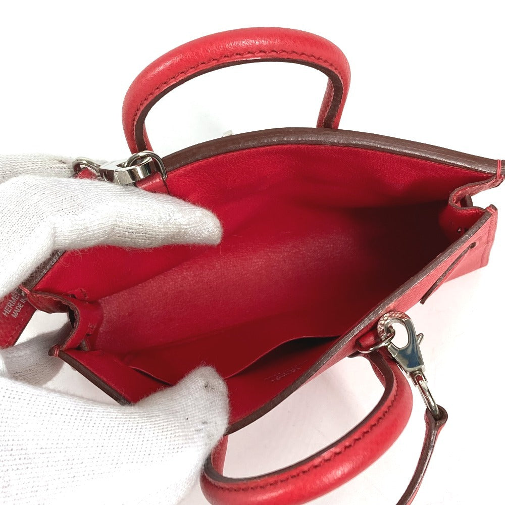 HERMES Tiny Birkin 2-Way Bag Shoulder Bag/Handbag Leather Women's Red