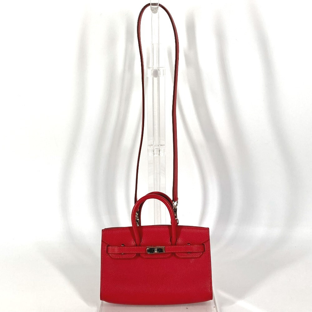 HERMES Tiny Birkin 2-Way Bag Shoulder Bag/Handbag Leather Women's Red