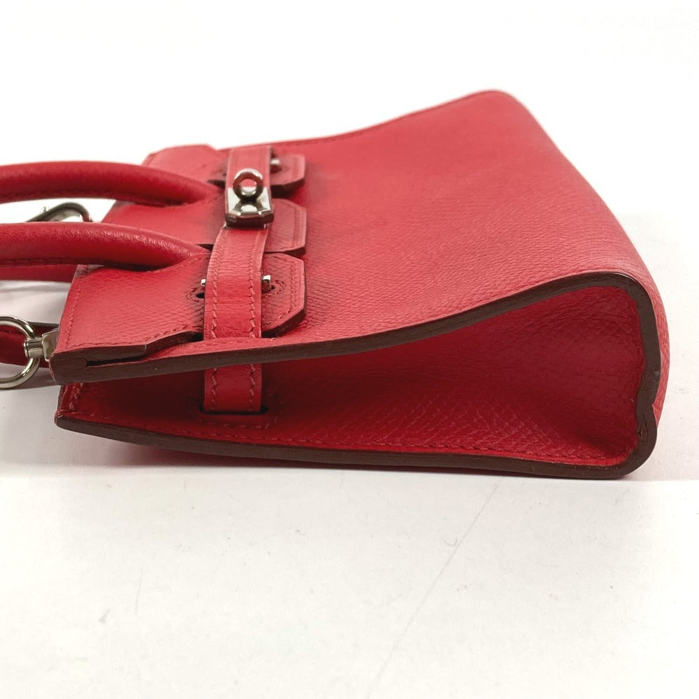 HERMES Tiny Birkin 2-Way Bag Shoulder Bag/Handbag Leather Women's Red