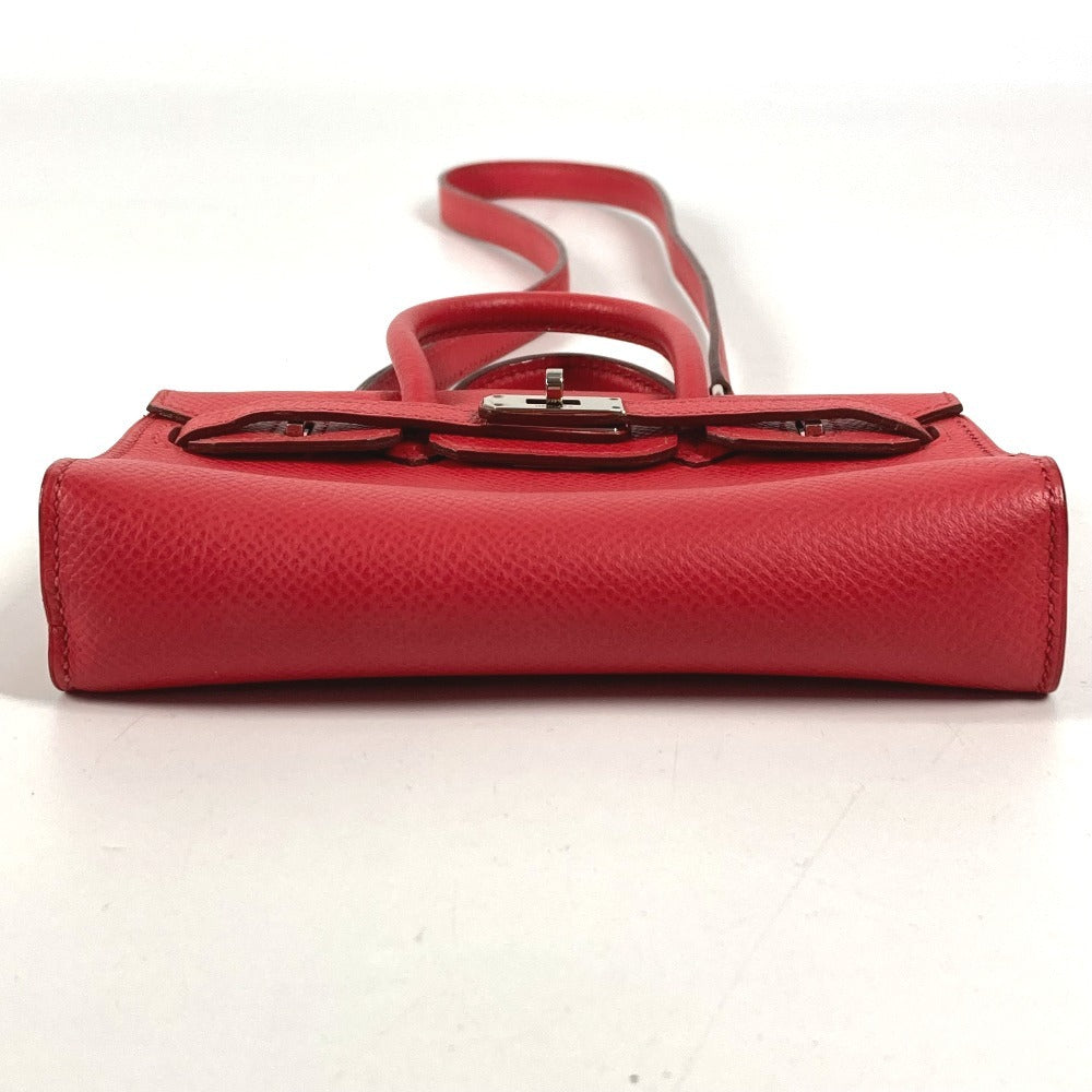 HERMES Tiny Birkin 2-Way Bag Shoulder Bag/Handbag Leather Women's Red