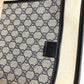 GUCCI 211134 GG Supreme Sherry Line GG Logo Shoulder Tote Bag in GG Supreme Canvas, Unisex, Navy