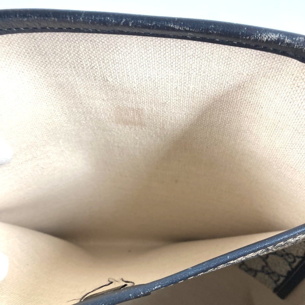 GUCCI 211134 GG Supreme Sherry Line GG Logo Shoulder Tote Bag in GG Supreme Canvas, Unisex, Navy