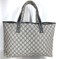 GUCCI 211134 GG Supreme Sherry Line GG Logo Shoulder Tote Bag in GG Supreme Canvas, Unisex, Navy