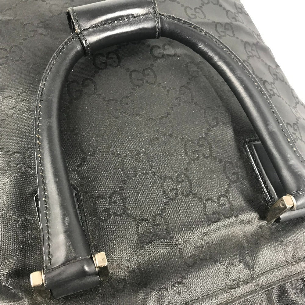 GUCCI 012-0380 Logo GG Vertical Tote Bag, Handbag, Nylon, Unisex, Black