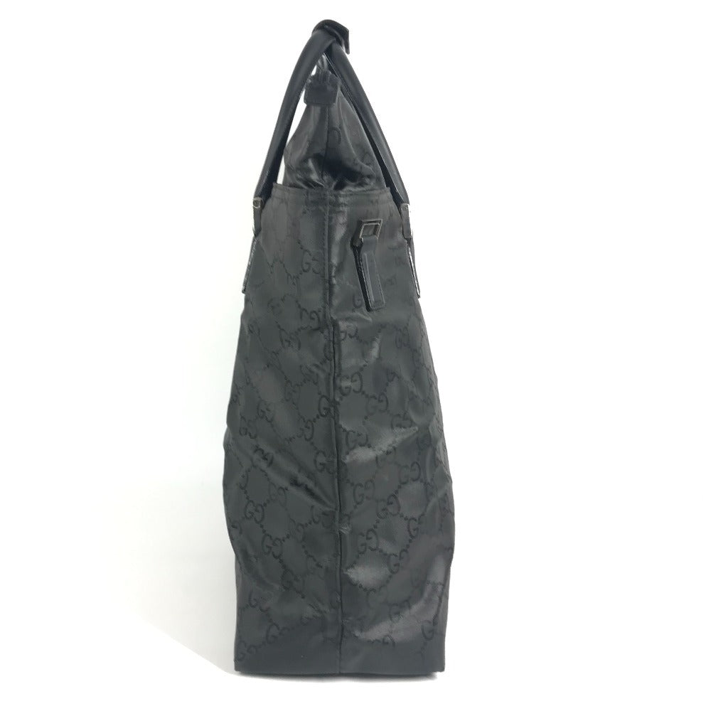 GUCCI 012-0380 Logo GG Vertical Tote Bag, Handbag, Nylon, Unisex, Black