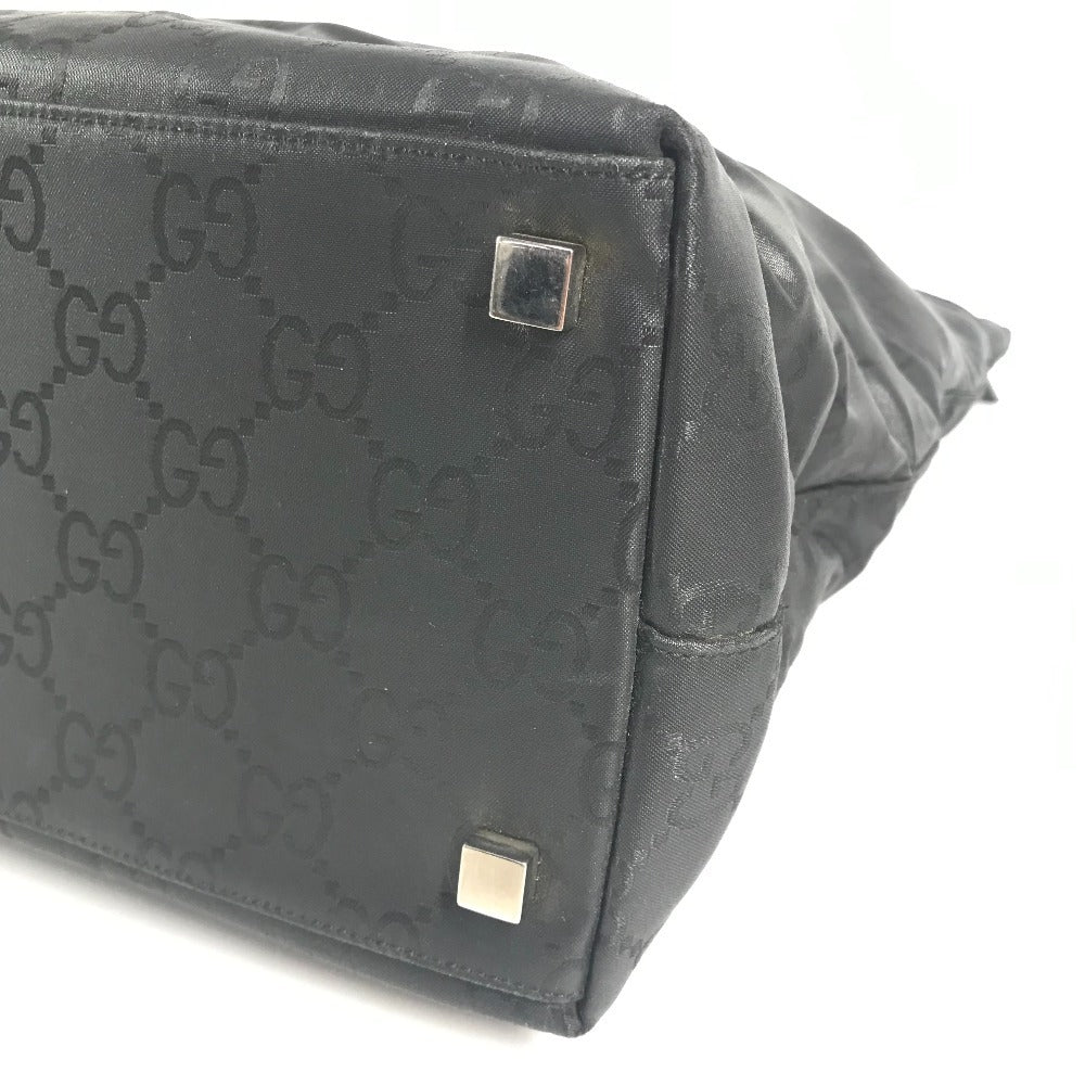 GUCCI 012-0380 Logo GG Vertical Tote Bag, Handbag, Nylon, Unisex, Black
