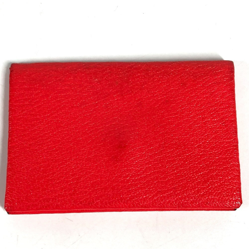 HERMES Coin Purse, Wallet, Calvi Verso Bicolor, Small Item, Bi-fold, Business Card Holder, Pass Case, Card Case, Chevre Leather, Unisex, Red