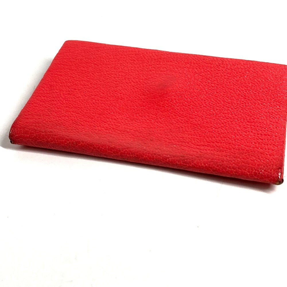 HERMES Coin Purse, Wallet, Calvi Verso Bicolor, Small Item, Bi-fold, Business Card Holder, Pass Case, Card Case, Chevre Leather, Unisex, Red